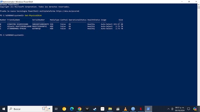 powershell diskcheck 1024