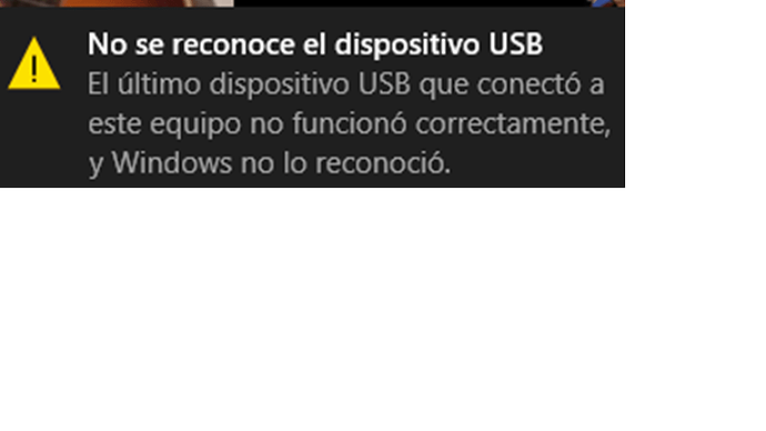 USB NO RECONOCE