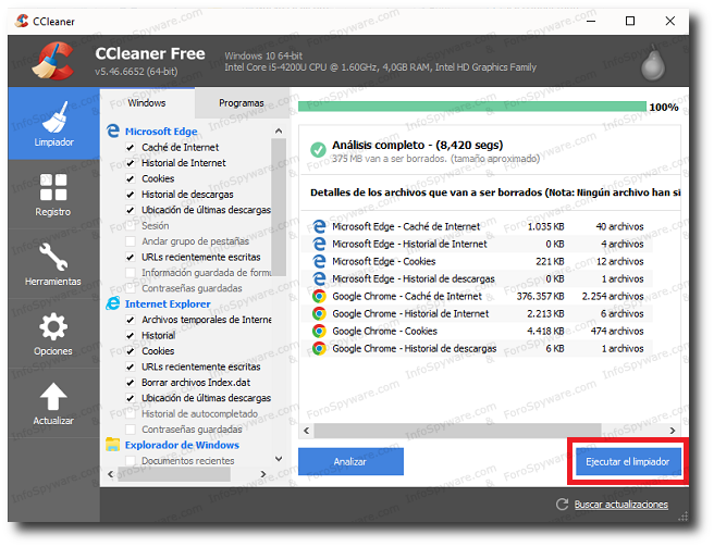 ▷ CCleaner: Análisis del Limpiador en Windows 10