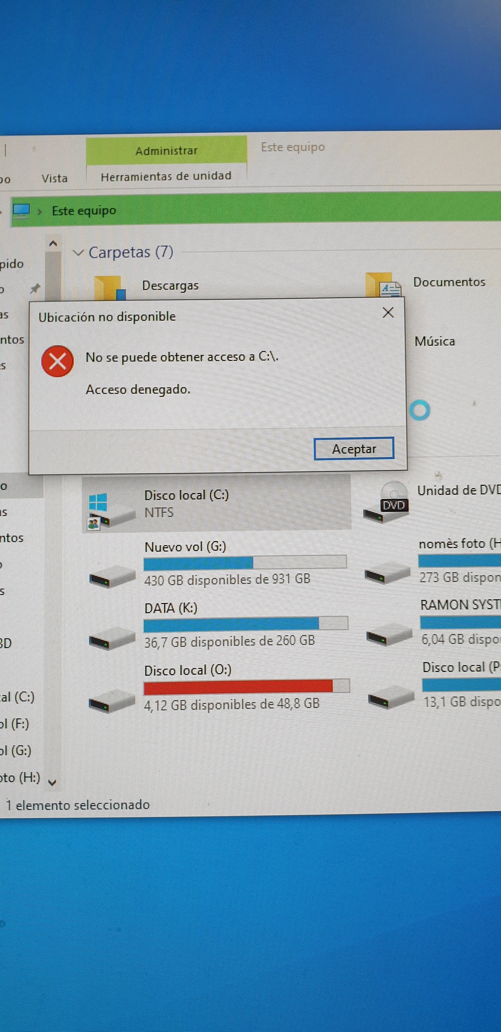 Goteo Cerdo En Vivo Acceso denegado disco C.No se permite el acceso - Sistemas Operativos -  ForoSpyware