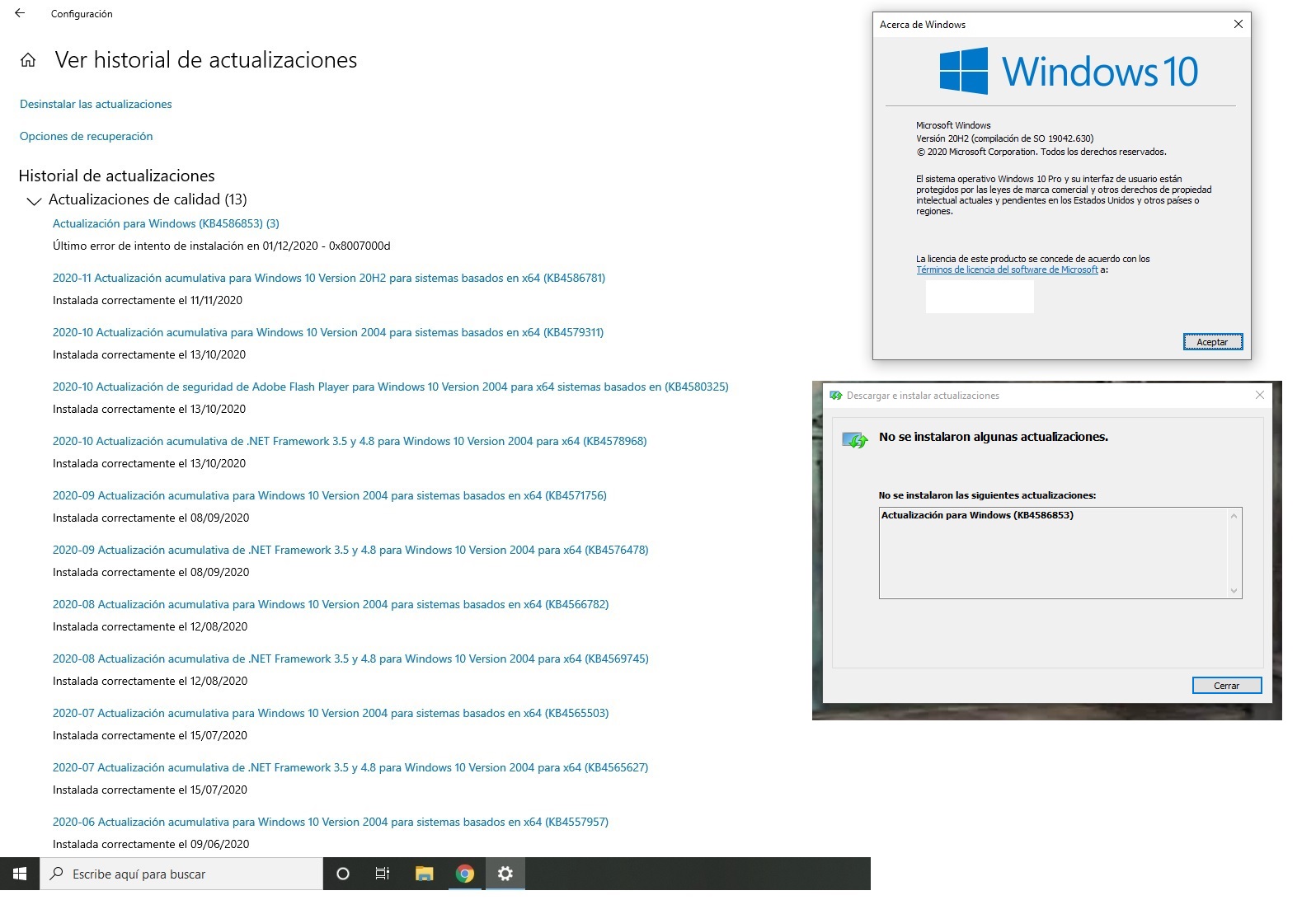 Error De Instalación 2020 11 Actualización Para Windows Ayuda General Forospyware 9222